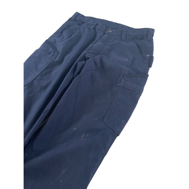 Mens Carhartt Navy Blue Loose Fit Carpenter Style Jeans Size 33X32