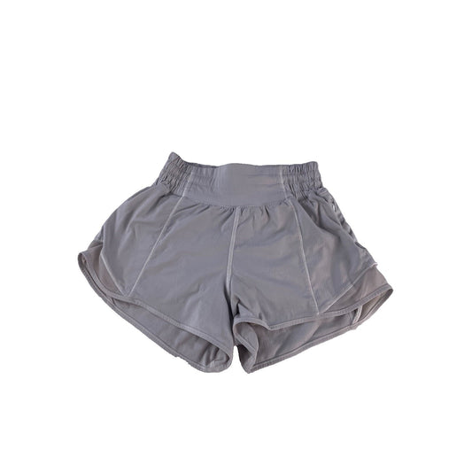 Womens Lululemon Silver Gray Speed Up Lined Mesh Running Workout Shorts SIZE 0