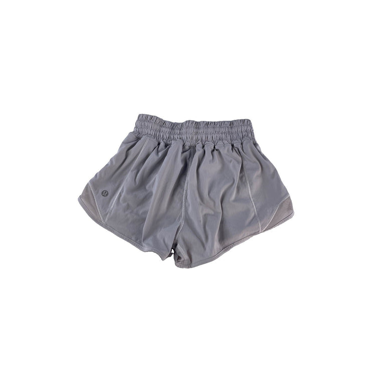 Womens Lululemon Silver Gray Speed Up Lined Mesh Running Workout Shorts SIZE 0