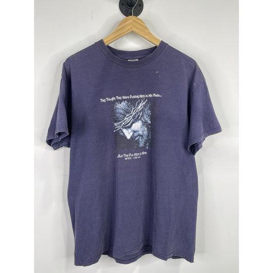 Vintage Living Epistles Christian Jesus Dark Blue Graphic T Shirt Sz Large