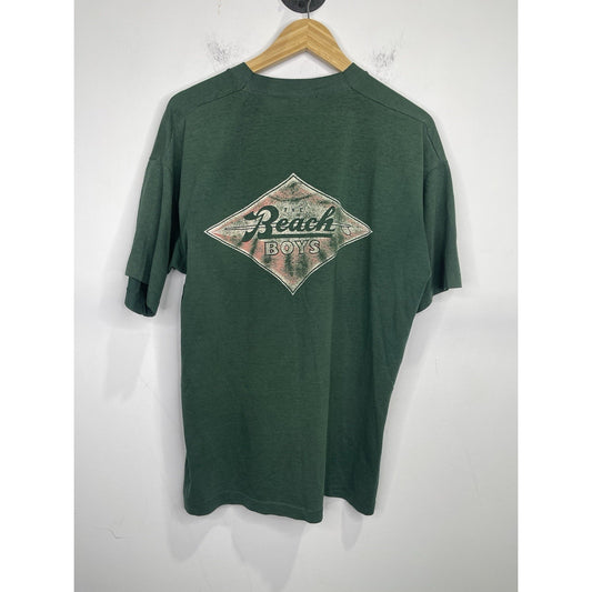 Men’s Vintage 90s green Local Crew The Beach Boys Short Sleeve T Shirt Sz XL