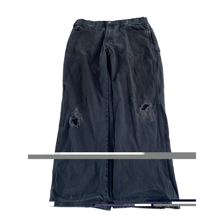 Mens Dickies Faded Black Duck Canvas Carpenter Pants size 34x30