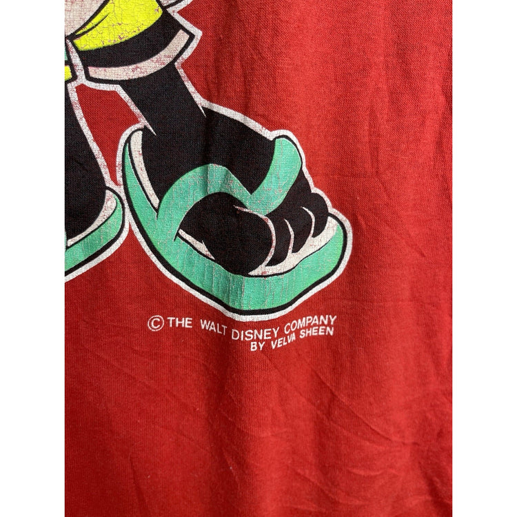 Adult VTG Velva Sheen Mickey Mouse Disney Florida Beach T shirt Red Size XL