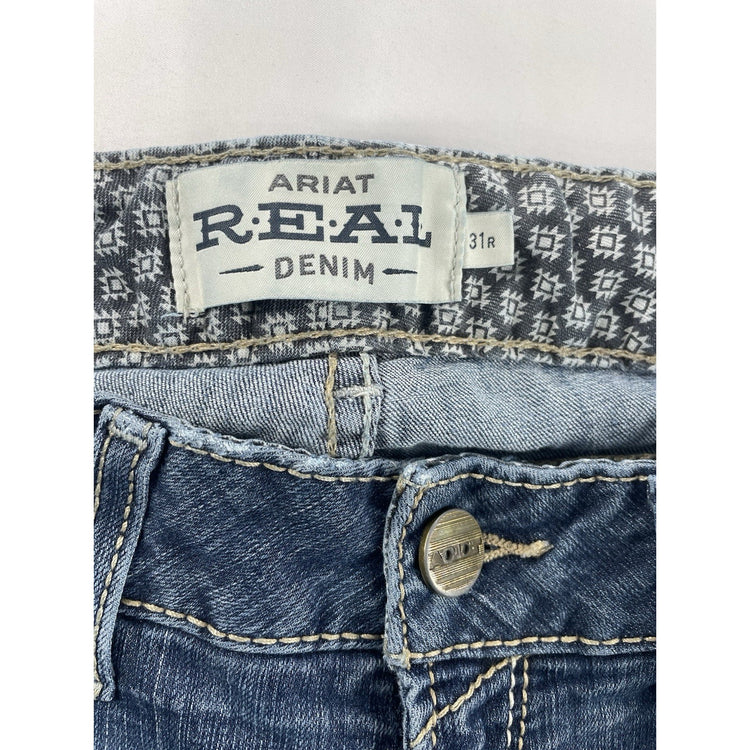 Womens Ariat REAL Denim Perfect Rise Bootcut Blue Jeans Size 31r
