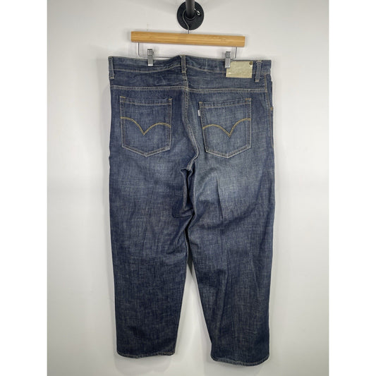 Levi's Silver Tab Mens Jeans Baggy 00's Blue Denim Wide Leg Medium Dark 38x30