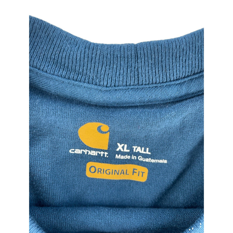 Mens Carhartt Blue Original Fit Short Sleeve Pocket T Shirt Size XL Tall
