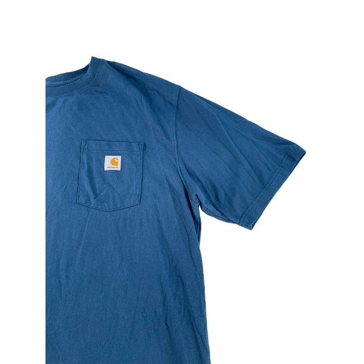 Mens Carhartt Blue Original Fit Short Sleeve Pocket T Shirt Size XL Tall