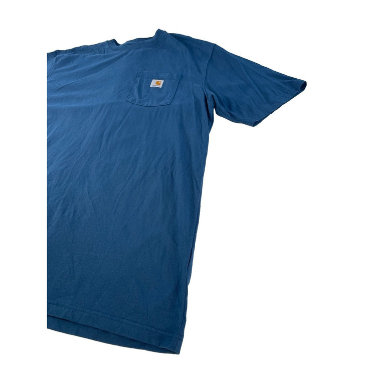 Mens Carhartt Blue Original Fit Short Sleeve Pocket T Shirt Size XL Tall