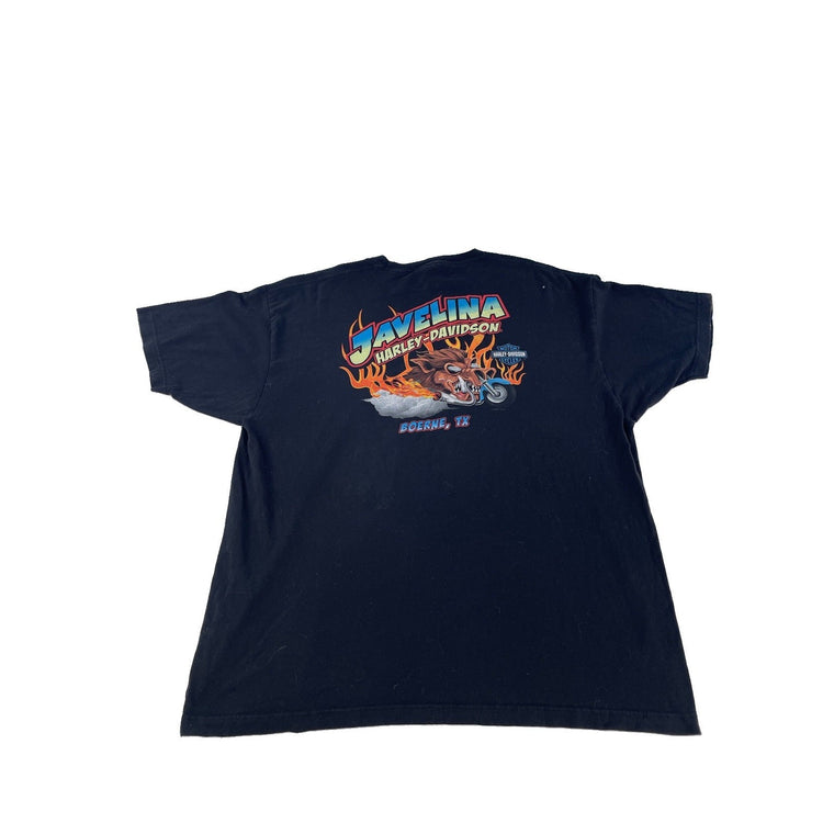 Mens Harley Davidson Javelina Boerne TX Skull Graphic Black T Shirt Size XXL