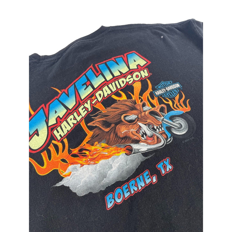 Mens Harley Davidson Javelina Boerne TX Skull Graphic Black T Shirt Size XXL