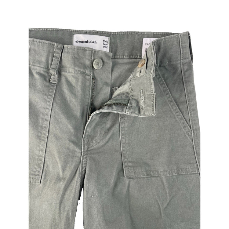 Girls Abercrombie Kids Olive Green Cargo Utility Pants Size 11/12 Short