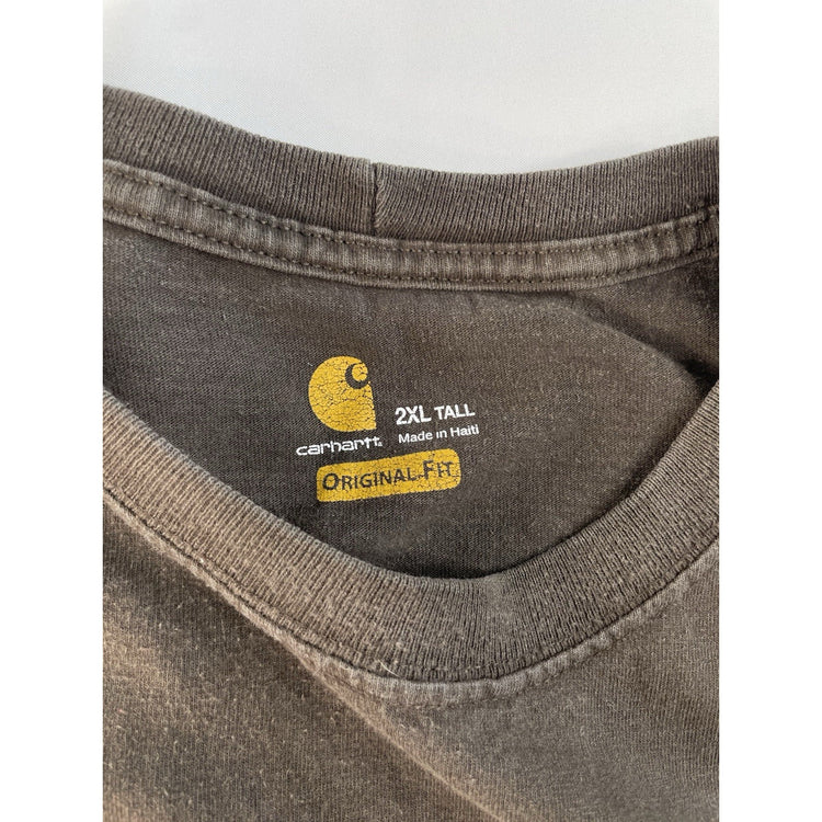 Carhartt Men's Original Fit Short Sleeve Pocket T-Shirt Dark Brown SIZE 2XL TALL