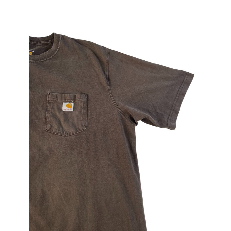 Carhartt Men's Original Fit Short Sleeve Pocket T-Shirt Dark Brown SIZE 2XL TALL