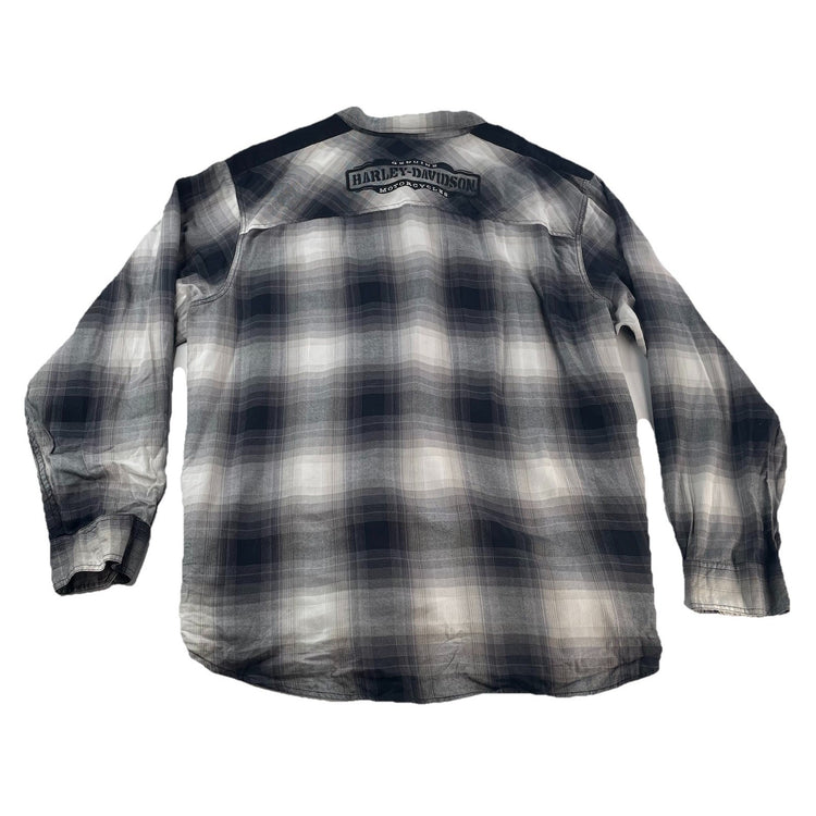 Mens Harley Davidson Black&White Plaid Button-Down Flannel Size 4XL