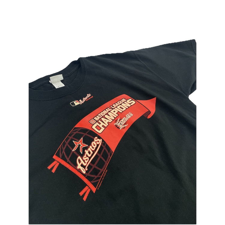 2000s Vintage Mens Black L Astros Tee “05 National League Champions”