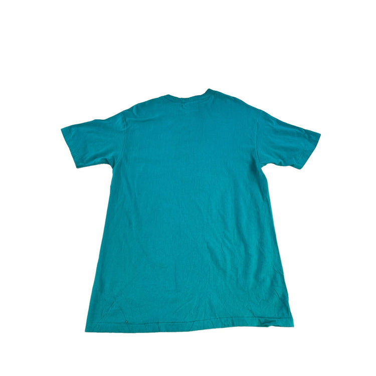 Mens Vintage 90s Hanes Beefy Teal Blue Bell Ice Cream Promo T-Shirt SIZE L