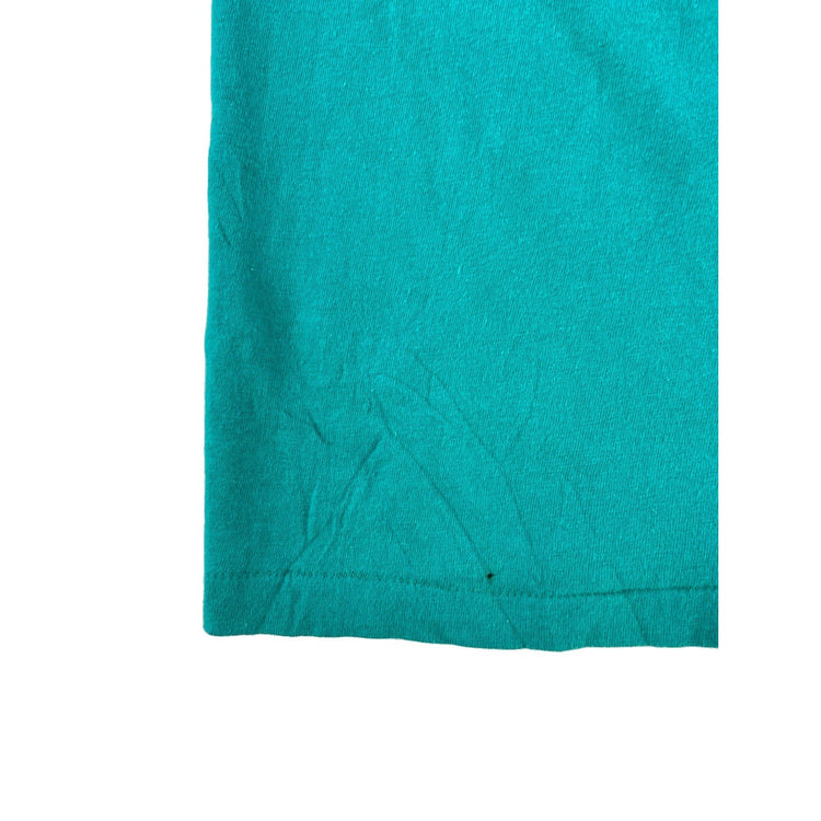 Mens Vintage 90s Hanes Beefy Teal Blue Bell Ice Cream Promo T-Shirt SIZE L