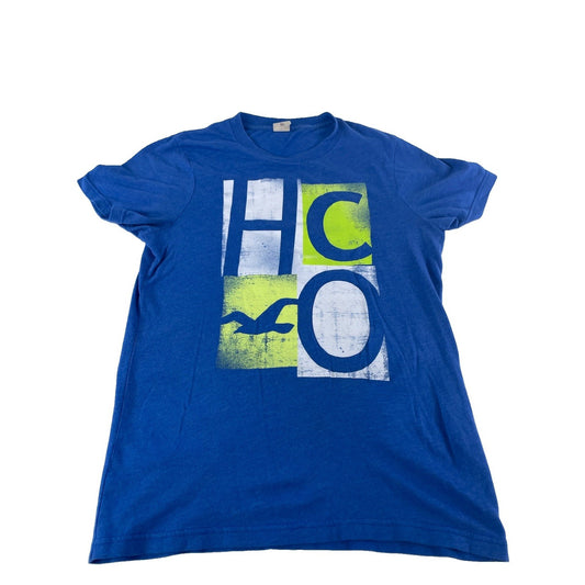 Mens Hollister Blue "HCO" Graphic Crew Neck T-Shirt Size XL