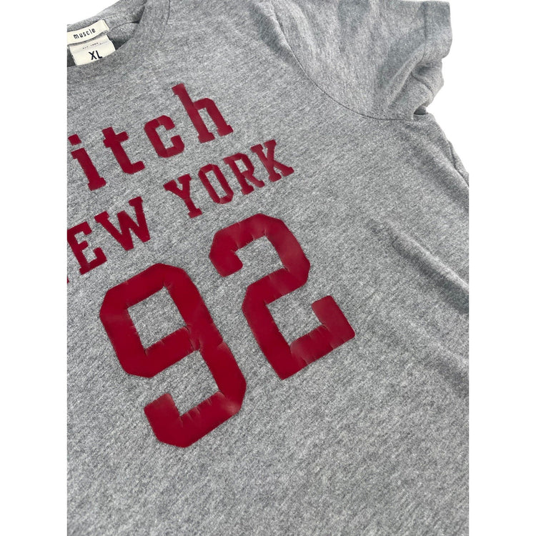 Kids Abercrombie Gray "Fitch New York 92" Graphic T-Shirt Size XL