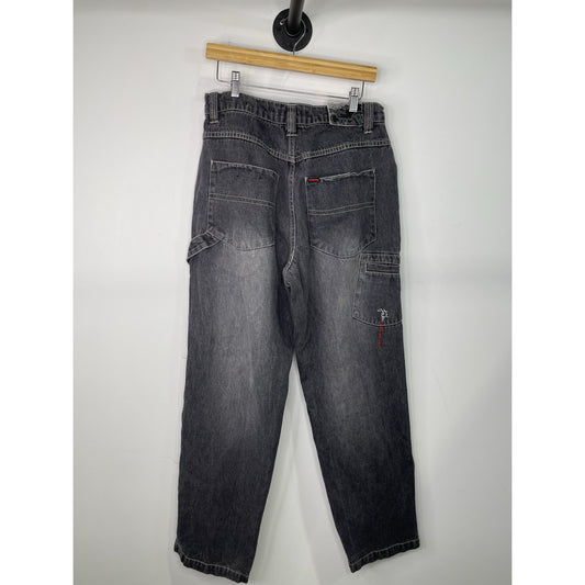 Mens Vintage Fubu Grey Double Pocket Baggy 32x32 Jeans
