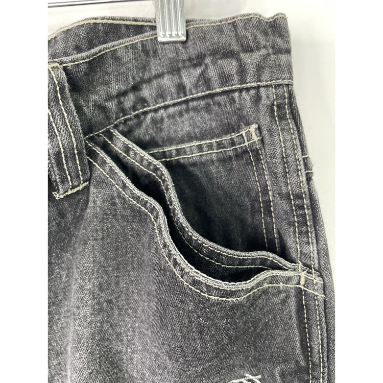 Mens Vintage Fubu Grey Double Pocket Baggy 32x32 Jeans