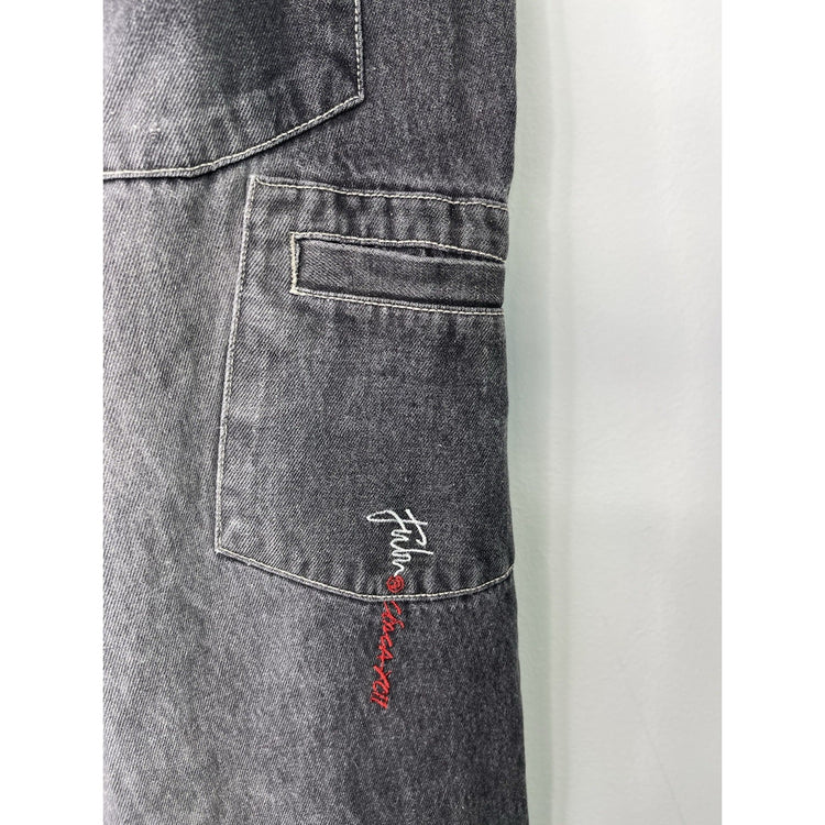 Mens Vintage Fubu Grey Double Pocket Baggy 32x32 Jeans