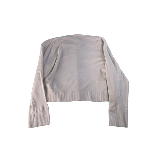 Women's Calvin Klein White Open-Front Cropped Cardigan Size S