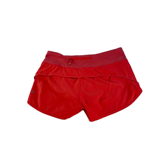 Womens Lululemon Autumn Orange Rust Red Low Rise Lined Running Short Size 6