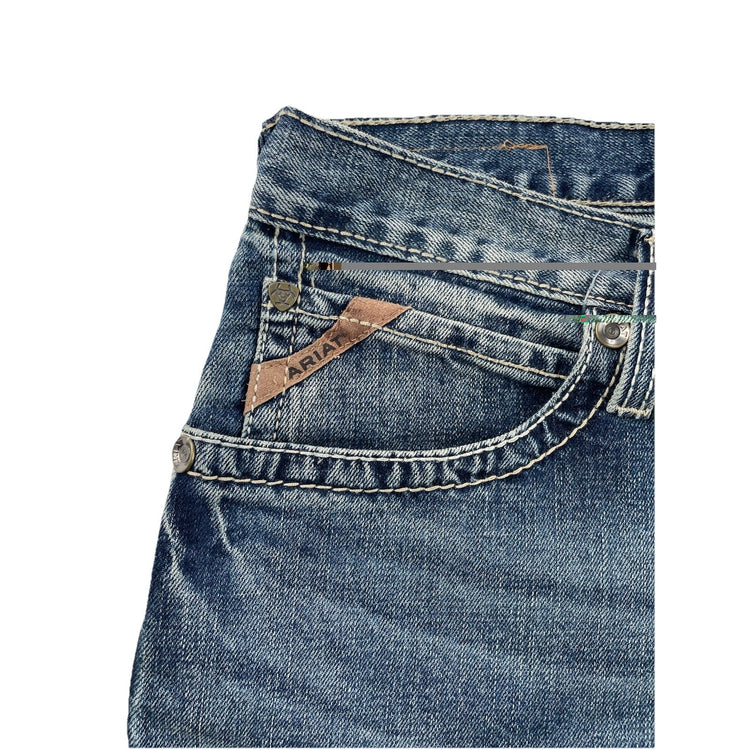 Mens Ariat M4 Relaxed Straight Leg Denim Medium Wash Blue Jeans Size 32x32