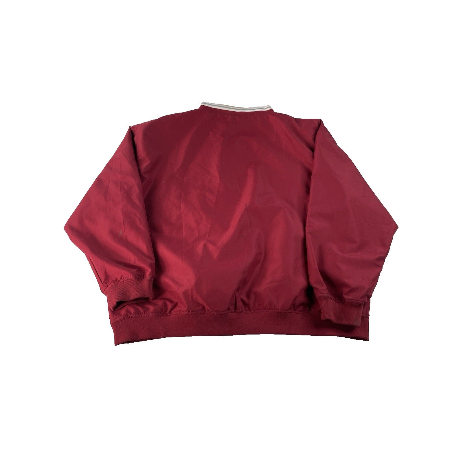 Mens Oklahoma Sooners V-Neck Pullover Windbreaker Jacket Red Size XL