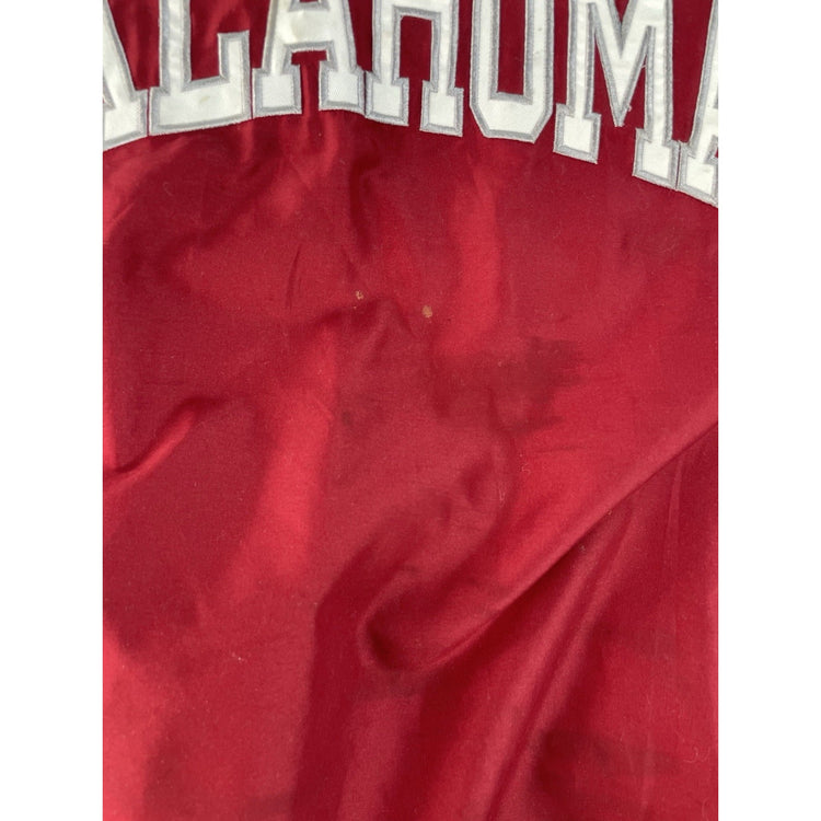 Mens Oklahoma Sooners V-Neck Pullover Windbreaker Jacket Red Size XL