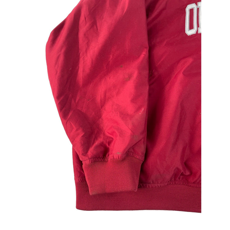 Mens Oklahoma Sooners V-Neck Pullover Windbreaker Jacket Red Size XL