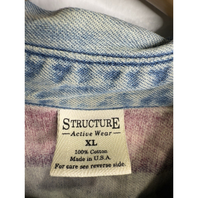 Vintage Strucute Active Wear Long Sleeve Polo Shirt size Xl
