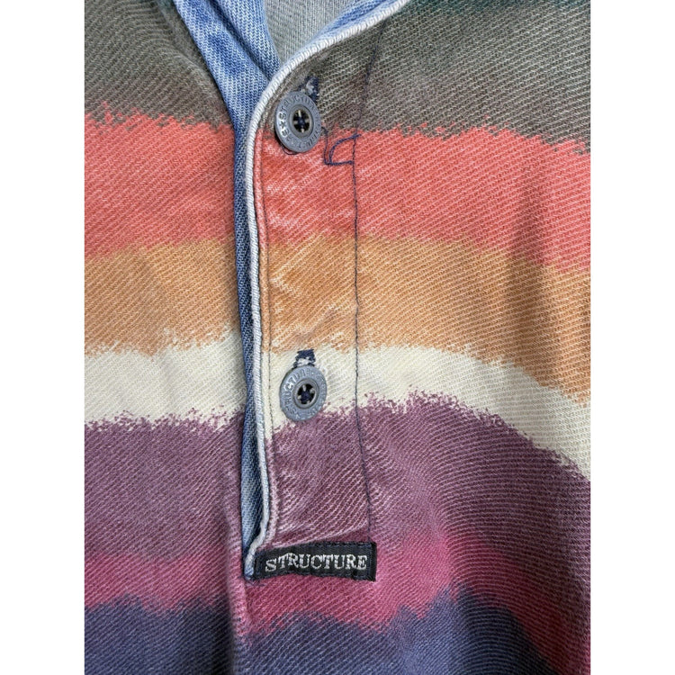 Vintage Strucute Active Wear Long Sleeve Polo Shirt size Xl