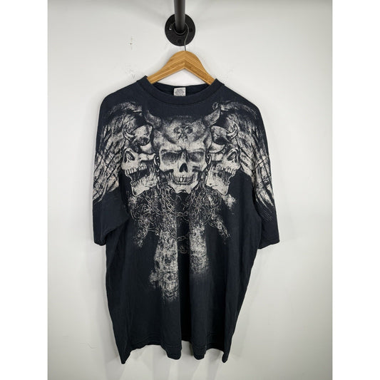 Mens Y2k Skull T-shirt Size 2xlt