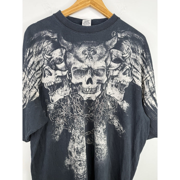 Mens Y2k Skull T-shirt Size 2xlt