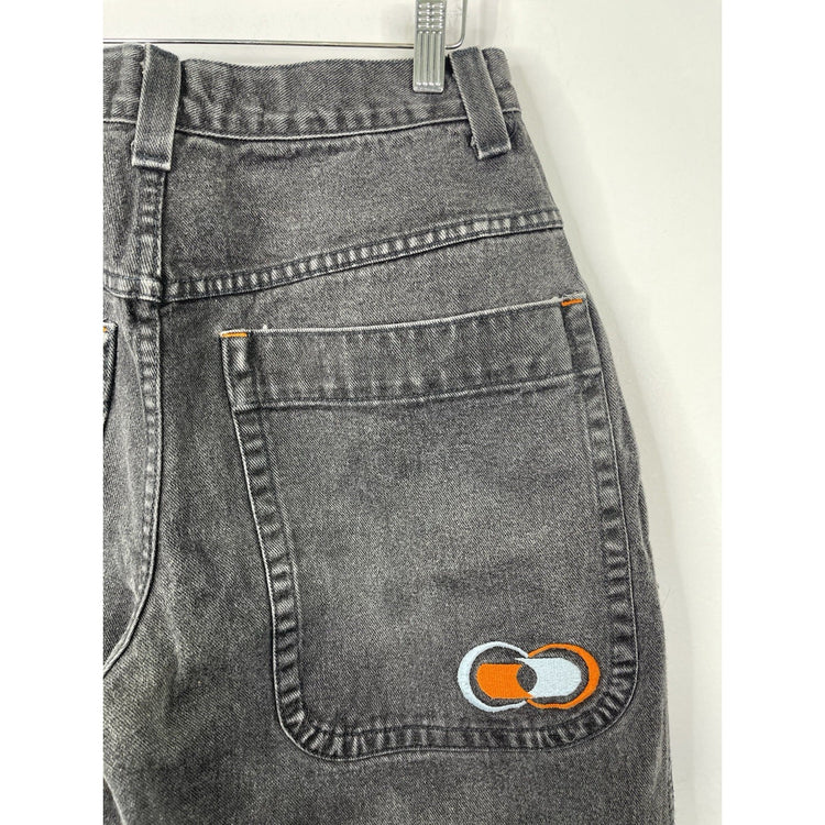 VTG Y2K Women’s Dark Denim JNCO 26’ Double Barrel Embroidered Jeans Sz 11