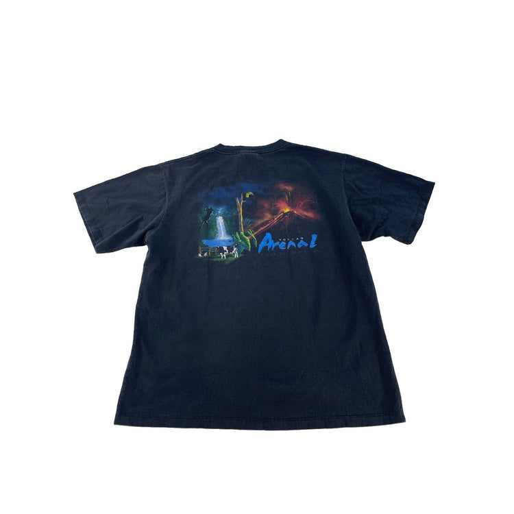 Mens JB Volcan Arenal Costa Rica Graphic T-Shirt Black Size L