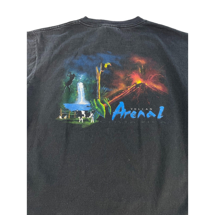 Mens JB Volcan Arenal Costa Rica Graphic T-Shirt Black Size L