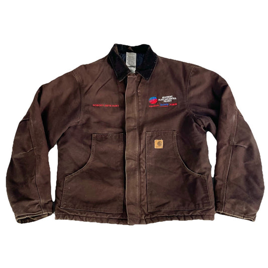 Mens Vintage Carhartt Traditional Detroit Full Zip Work Jacket Dark Brown Size M
