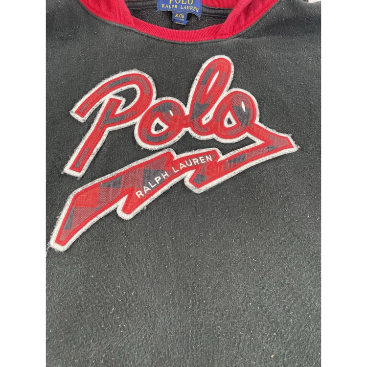Kids Polo Ralph Lauren Size XL Black & Red ‘Polo’ Hoodie