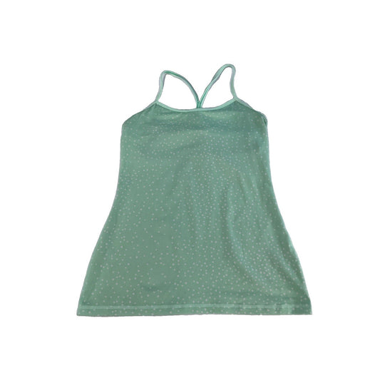 Womens Lululemon Mint Green White Polka Dot A Line Tennis Tank Top Size 8
