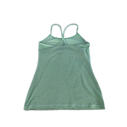 Womens Lululemon Mint Green White Polka Dot A Line Tennis Tank Top Size 8