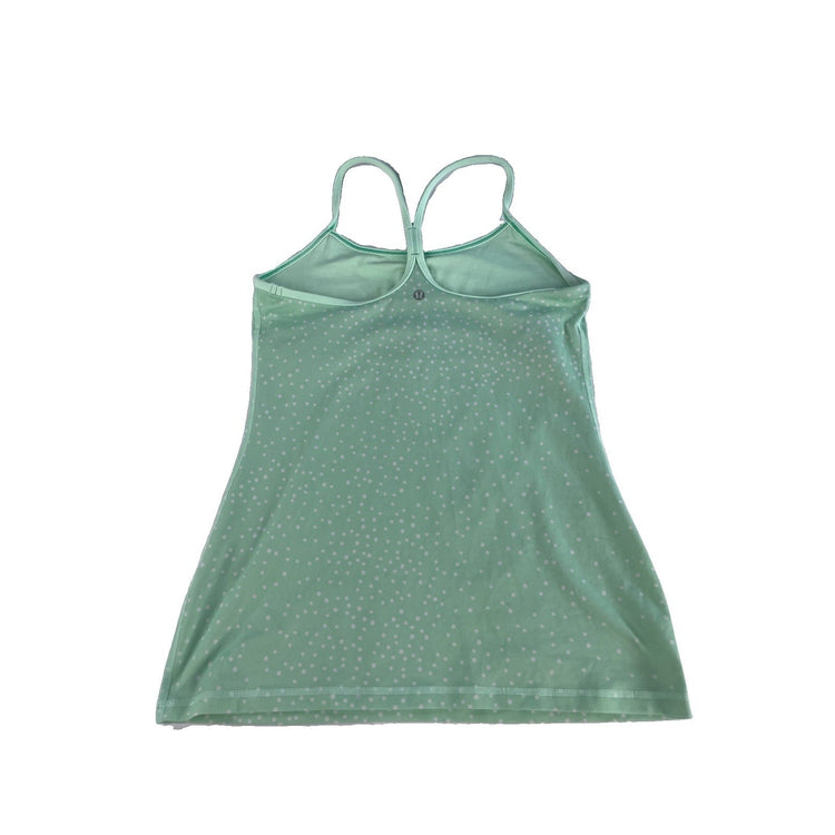 Womens Lululemon Mint Green White Polka Dot A Line Tennis Tank Top Size 8