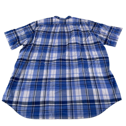 Mens Polo Ralph Lauren Blue & White Plaid Button Down T Shirt Size 2XLT