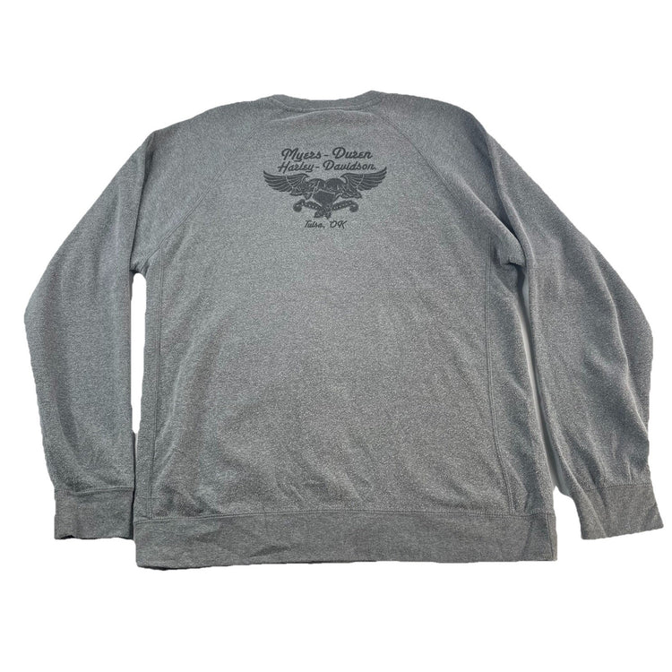 Mens Harley Davidson Gray Cotton Blend Pullover Sweatshirt