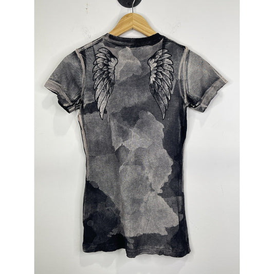 Womens Sinful Y2k Black T-shirt Sz M