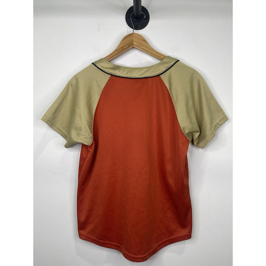 Houston Astros Womens Jersey MLB Genuine Merchandise L Orange/Gold Button Up