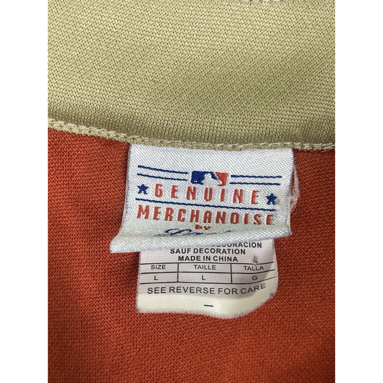 Houston Astros Womens Jersey MLB Genuine Merchandise L Orange/Gold Button Up