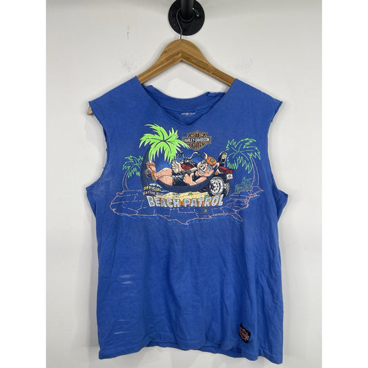 Men’s VTG Harley Davidson 1986 Harley Hog Official Beach Patrol Rare Sz M/L